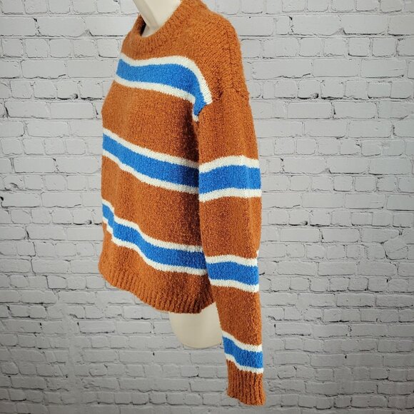 NWT All The Ways Orange Blue Striped Long Sleeve Pullover Sweater Small S - Picture 10 of 12